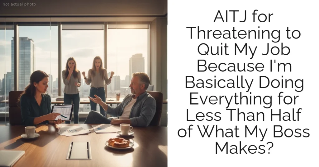 AITJ for Threatening to Quit My Job Because I'm Basically Doing Everything for Less Than Half of What My Boss Makes?