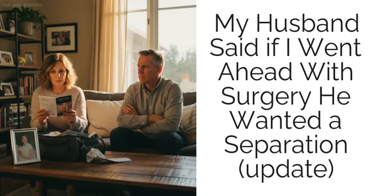 My Husband Said if I Went Ahead With Surgery He Wanted a Separation (update)