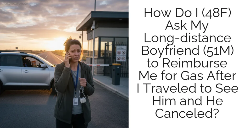 How Do I (48F) Ask My Long-distance Boyfriend (51M) to Reimburse Me for Gas After I Traveled to See Him and He Canceled?