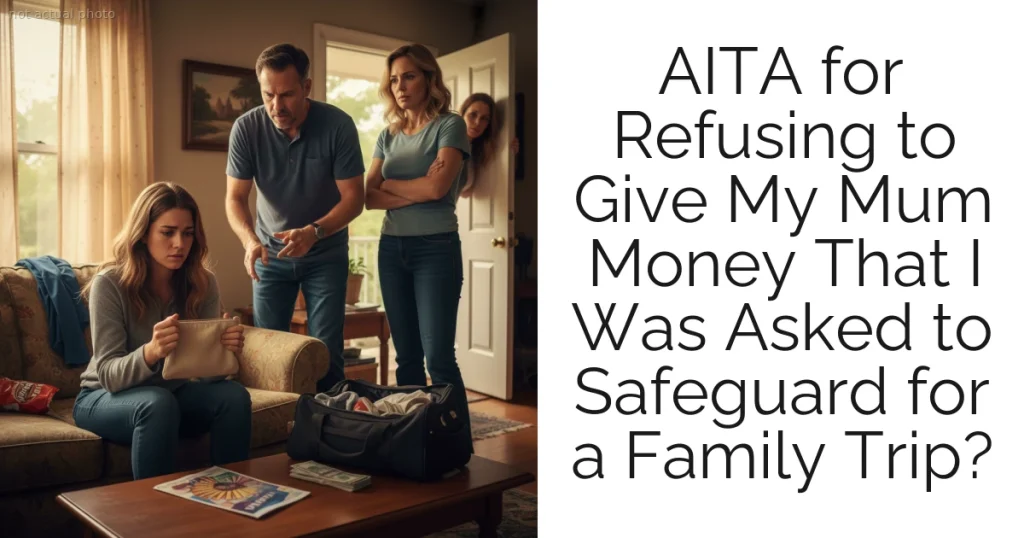AITA for Refusing to Give My Mum Money That I Was Asked to Safeguard for a Family Trip?