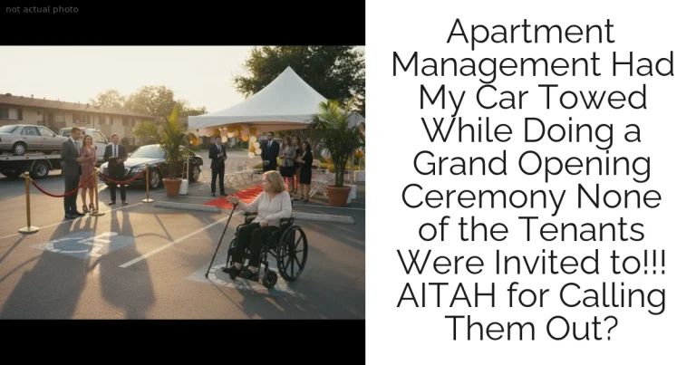 Apartment Management Had My Car Towed While Doing a Grand Opening Ceremony None of the Tenants Were Invited to!!! AITAH for Calling Them Out?