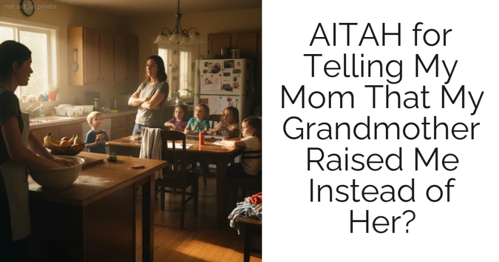 AITAH for Telling My Mom That My Grandmother Raised Me Instead of Her?