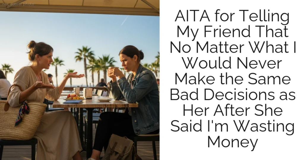AITA for Telling My Friend That No Matter What I Would Never Make the Same Bad Decisions as Her After She Said I'm Wasting Money