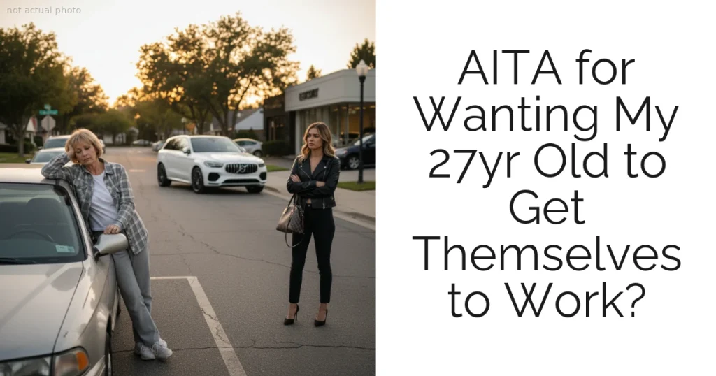 AITA for Wanting My 27yr Old to Get Themselves to Work?