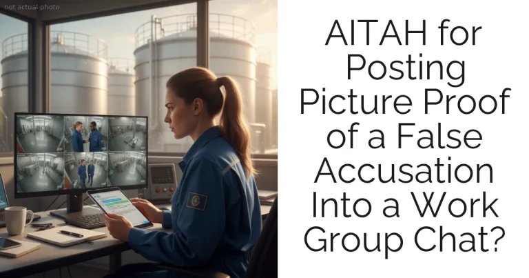 AITAH for Posting Picture Proof of a False Accusation Into a Work Group Chat?