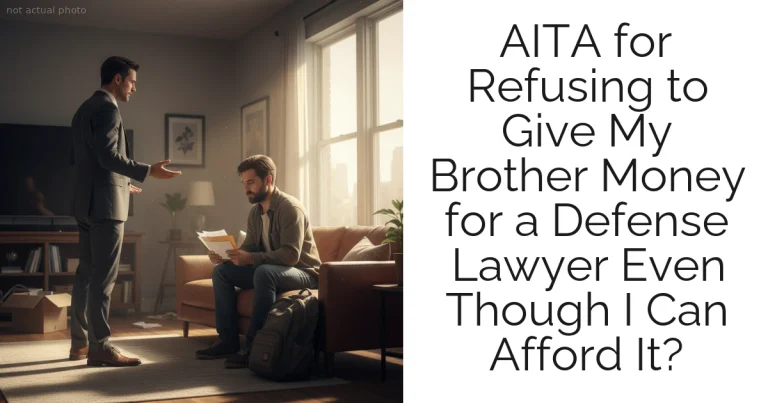 AITA for Refusing to Give My Brother Money for a Defense Lawyer Even Though I Can Afford It?