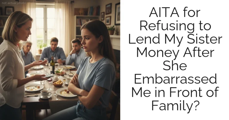 AITA for Refusing to Lend My Sister Money After She Embarrassed Me in Front of Family?