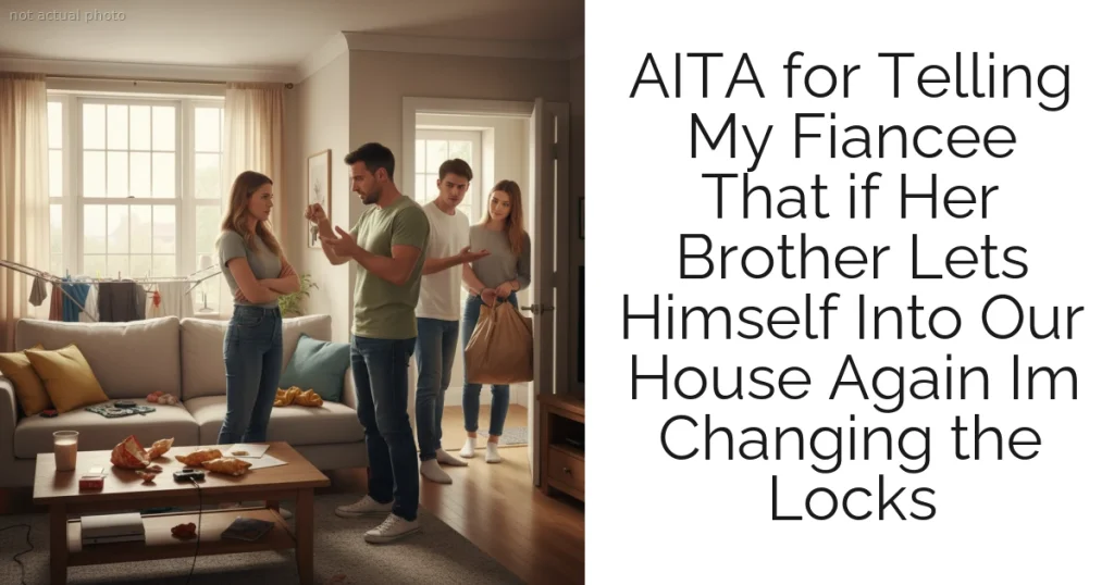 AITA for Telling My Fiancee That if Her Brother Lets Himself Into Our House Again Im Changing the Locks