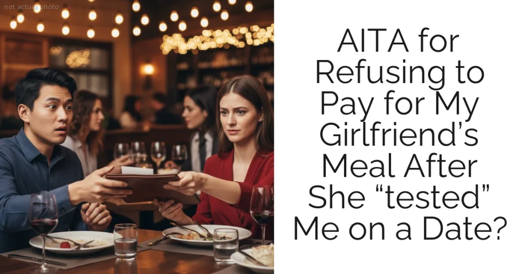 AITA for Refusing to Pay for My Girlfriend’s Meal After She “tested” Me on a Date?