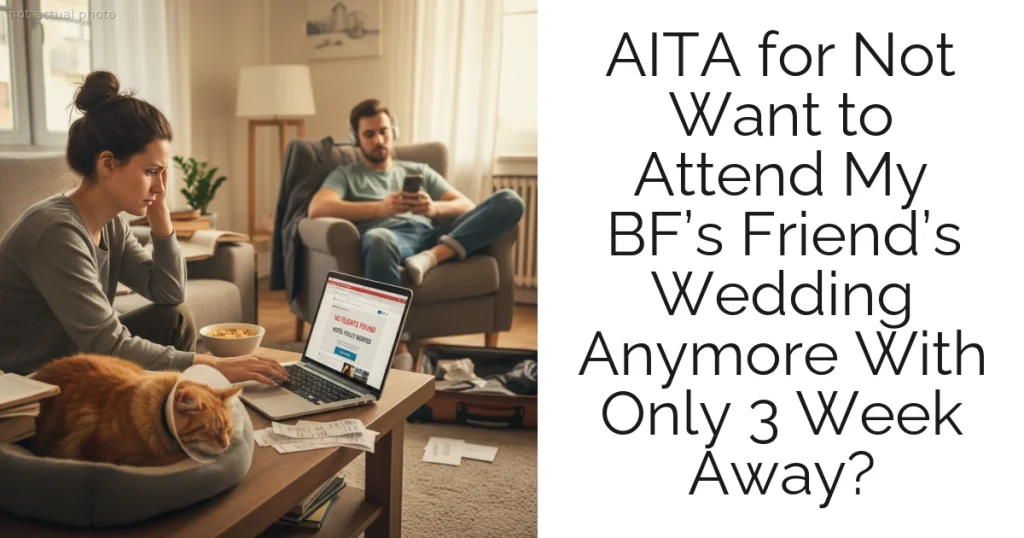 AITA for Not Want to Attend My BF’s Friend’s Wedding Anymore With Only 3 Week Away?