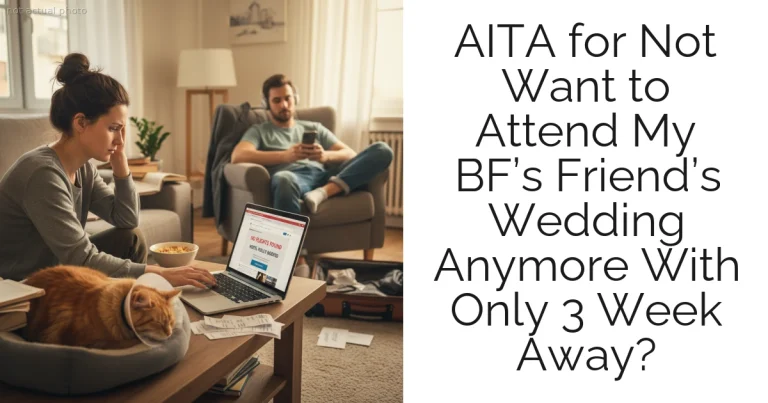 AITA for Not Want to Attend My BF’s Friend’s Wedding Anymore With Only 3 Week Away?