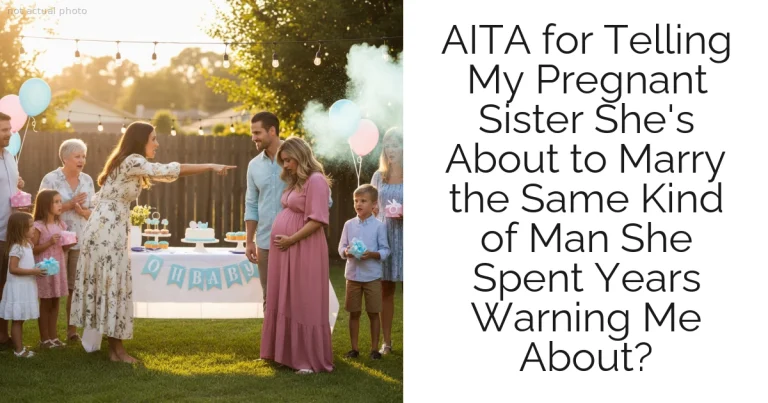 AITA for Telling My Pregnant Sister She's About to Marry the Same Kind of Man She Spent Years Warning Me About?
