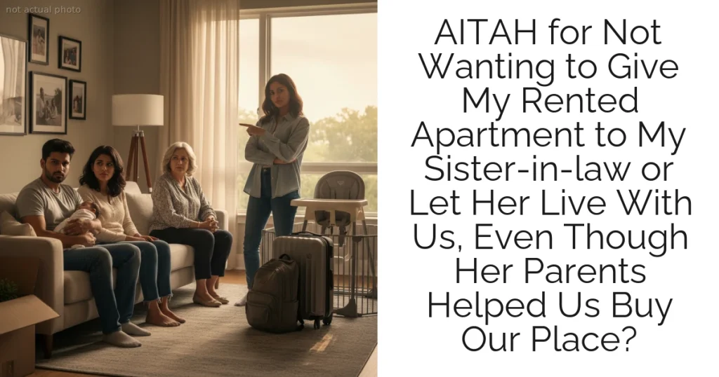 AITAH for Not Wanting to Give My Rented Apartment to My Sister-in-law or Let Her Live With Us, Even Though Her Parents Helped Us Buy Our Place?