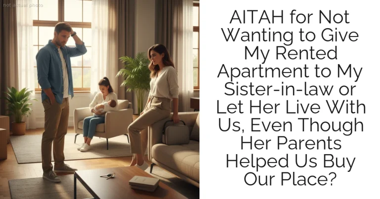 AITAH for Not Wanting to Give My Rented Apartment to My Sister-in-law or Let Her Live With Us, Even Though Her Parents Helped Us Buy Our Place?