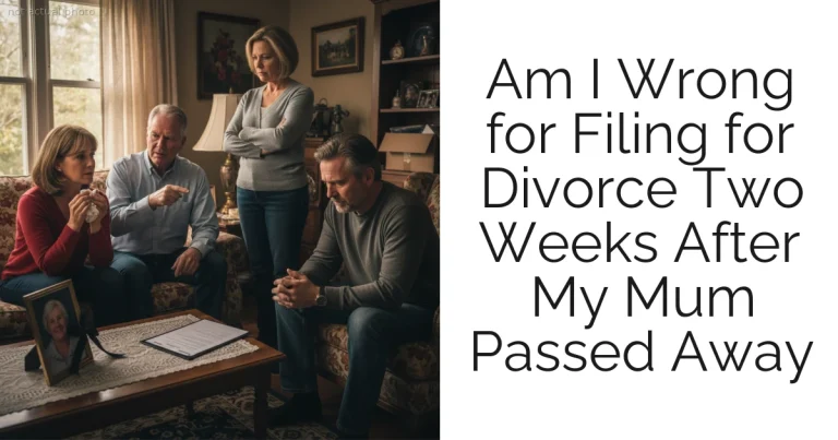 Am I Wrong for Filing for Divorce Two Weeks After My Mum Passed Away