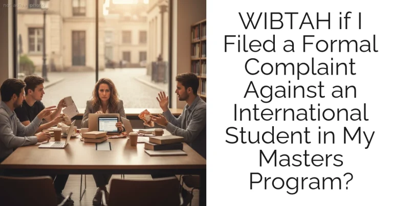 WIBTAH if I Filed a Formal Complaint Against an International Student in My Masters Program?