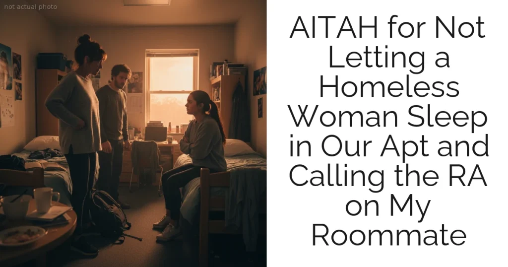 AITAH for Not Letting a Homeless Woman Sleep in Our Apt and Calling the RA on My Roommate