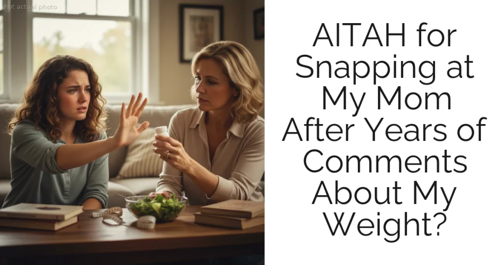 AITAH for Snapping at My Mom After Years of Comments About My Weight?