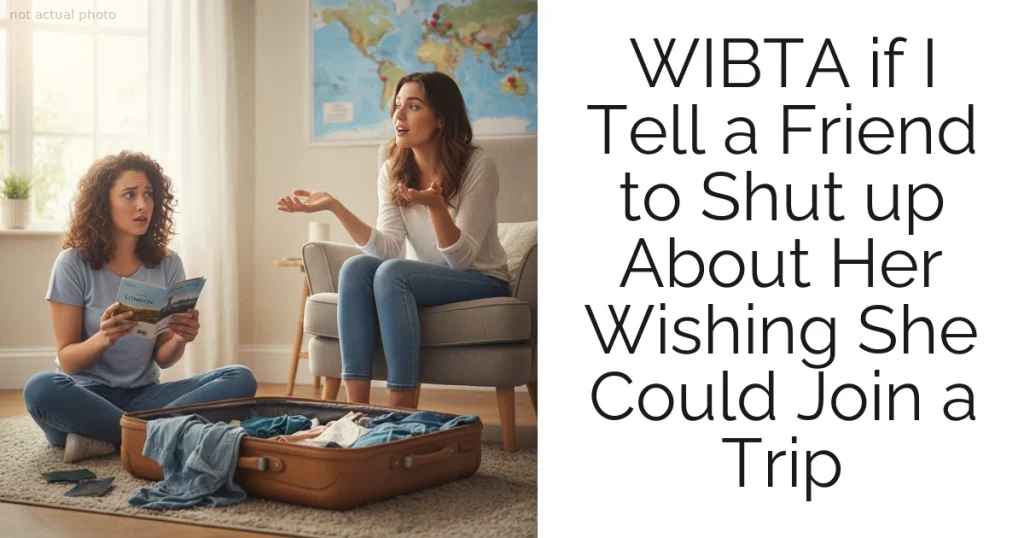 WIBTA if I Tell a Friend to Shut up About Her Wishing She Could Join a Trip