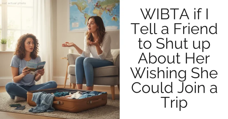 WIBTA if I Tell a Friend to Shut up About Her Wishing She Could Join a Trip