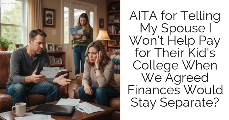 AITA for Telling My Spouse I Won't Help Pay for Their Kid's College When We Agreed Finances Would Stay Separate?