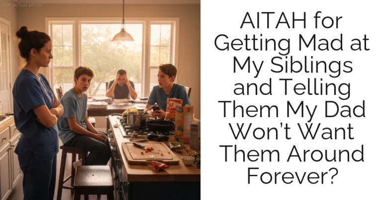 AITAH for Getting Mad at My Siblings and Telling Them My Dad Won’t Want Them Around Forever?