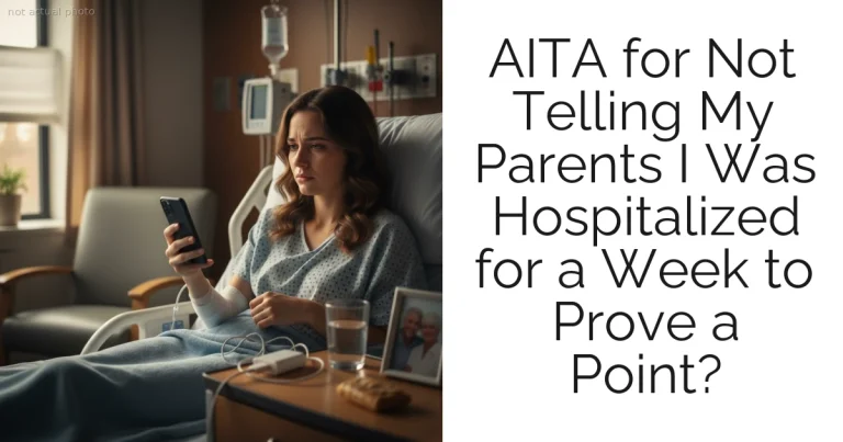 AITA for Not Telling My Parents I Was Hospitalized for a Week to Prove a Point?