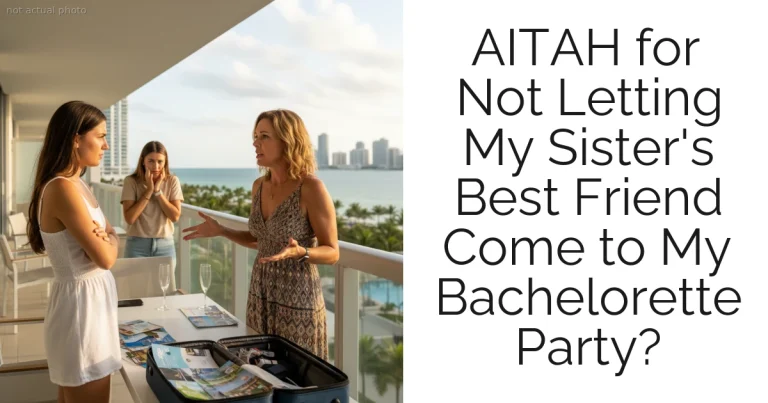 AITAH for Not Letting My Sister's Best Friend Come to My Bachelorette Party?