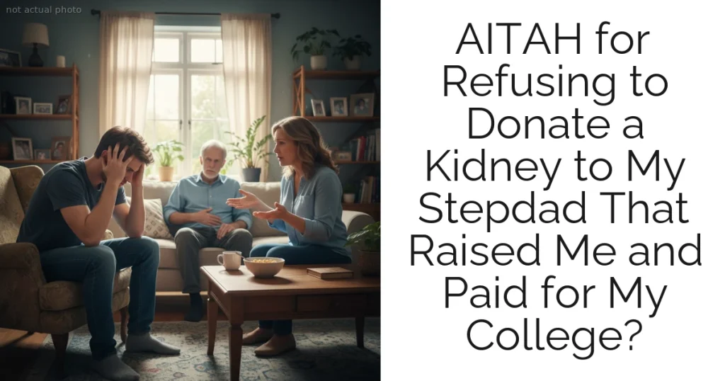 AITAH for Refusing to Donate a Kidney to My Stepdad That Raised Me and Paid for My College?