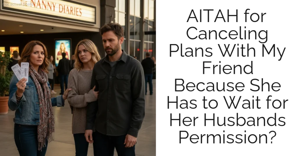 AITAH for Canceling Plans With My Friend Because She Has to Wait for Her Husbands Permission?