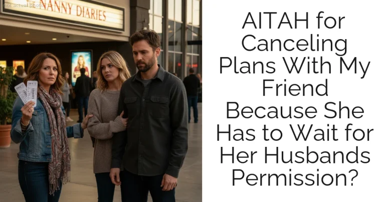 AITAH for Canceling Plans With My Friend Because She Has to Wait for Her Husbands Permission?