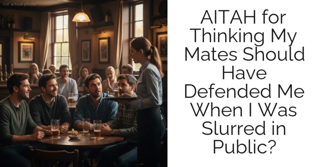AITAH for Thinking My Mates Should Have Defended Me When I Was Slurred in Public?