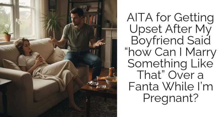AITA for Getting Upset After My Boyfriend Said “how Can I Marry Something Like That” Over a Fanta While I’m Pregnant?