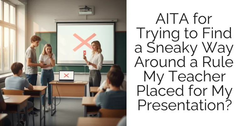 AITA for Trying to Find a Sneaky Way Around a Rule My Teacher Placed for My Presentation?