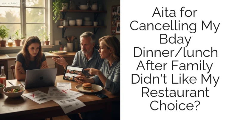Aita for Cancelling My Bday Dinner/lunch After Family Didn't Like My Restaurant Choice?