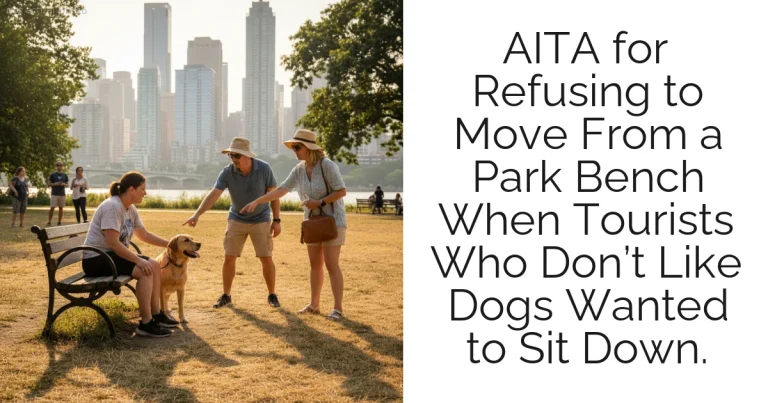AITA for Refusing to Move From a Park Bench When Tourists Who Don’t Like Dogs Wanted to Sit Down.