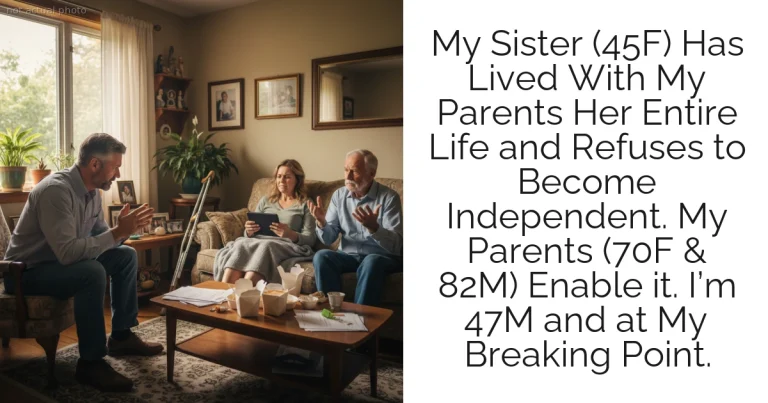 My Sister (45F) Has Lived With My Parents Her Entire Life and Refuses to Become Independent. My Parents (70F & 82M) Enable it. I’m 47M and at My Breaking Point.