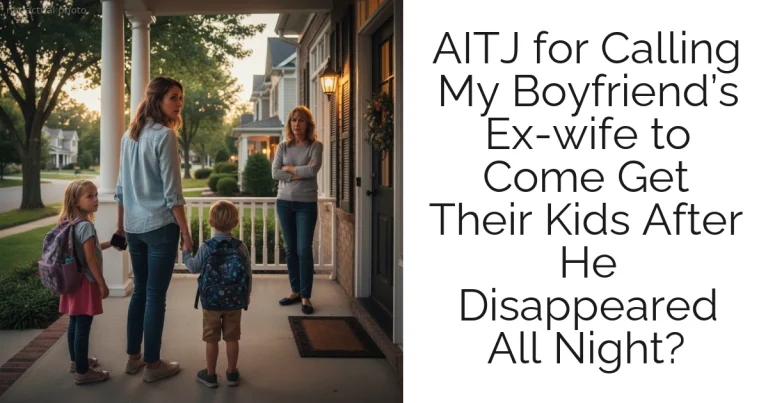 AITJ for Calling My Boyfriend’s Ex-wife to Come Get Their Kids After He Disappeared All Night?
