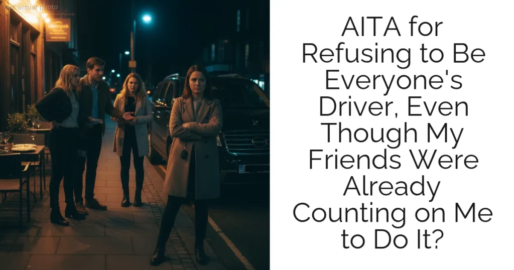 AITA for Refusing to Be Everyone's Driver, Even Though My Friends Were Already Counting on Me to Do It?