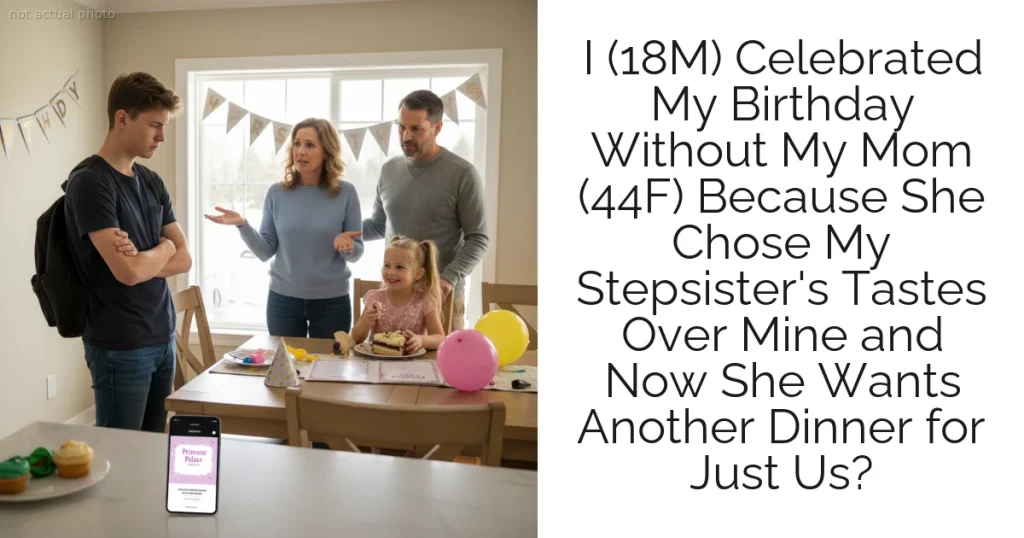 I (18M) Celebrated My Birthday Without My Mom (44F) Because She Chose My Stepsister's Tastes Over Mine and Now She Wants Another Dinner for Just Us?