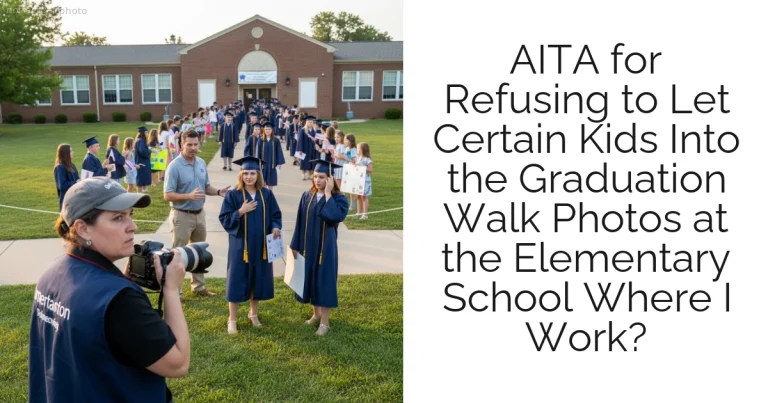 AITA for Refusing to Let Certain Kids Into the Graduation Walk Photos at the Elementary School Where I Work?