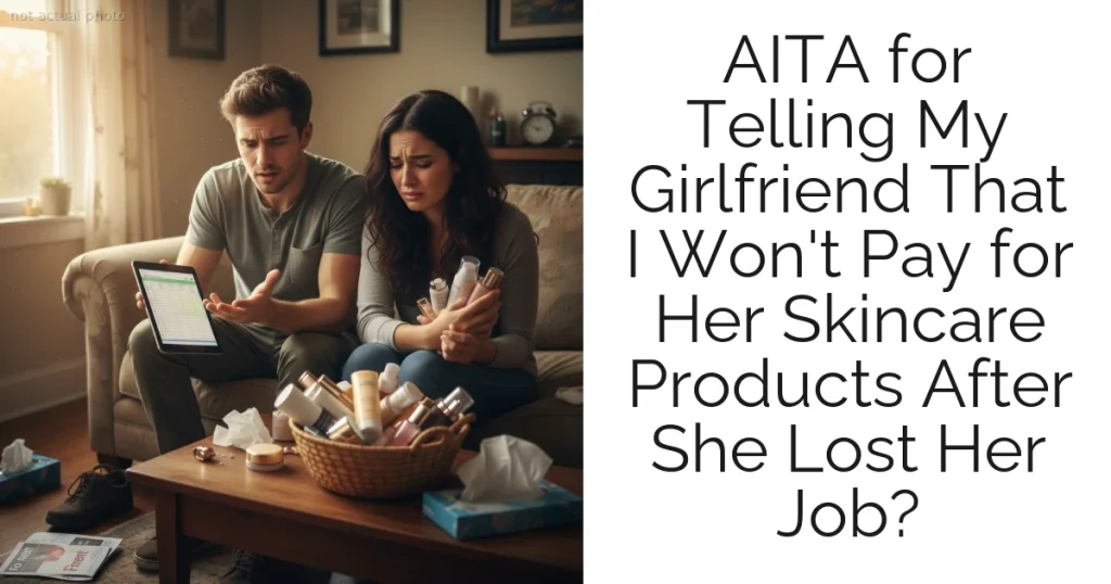 AITA for Telling My Girlfriend That I Won't Pay for Her Skincare Products After She Lost Her Job?