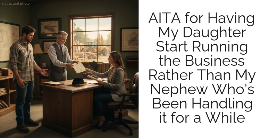 AITA for Having My Daughter Start Running the Business Rather Than My Nephew Who's Been Handling it for a While