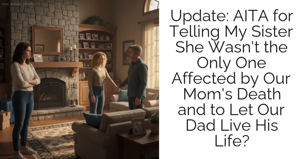 Update: AITA for Telling My Sister She Wasn't the Only One Affected by Our Mom's Death and to Let Our Dad Live His Life?
