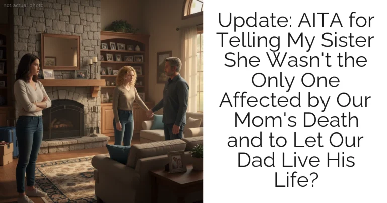 Update: AITA for Telling My Sister She Wasn't the Only One Affected by Our Mom's Death and to Let Our Dad Live His Life?