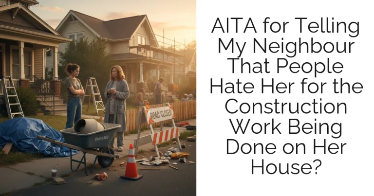 AITA for Telling My Neighbour That People Hate Her for the Construction Work Being Done on Her House?