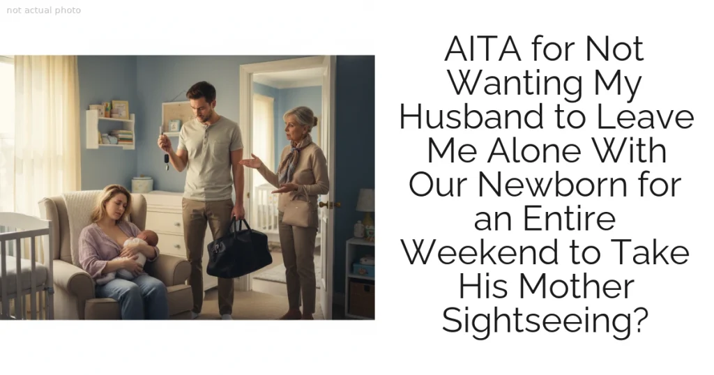 AITA for Not Wanting My Husband to Leave Me Alone With Our Newborn for an Entire Weekend to Take His Mother Sightseeing?