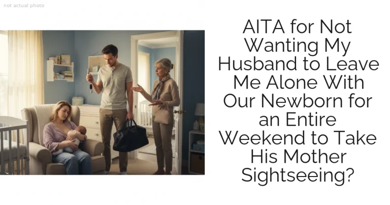 AITA for Not Wanting My Husband to Leave Me Alone With Our Newborn for an Entire Weekend to Take His Mother Sightseeing?