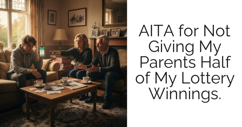 AITA for Not Giving My Parents Half of My Lottery Winnings.