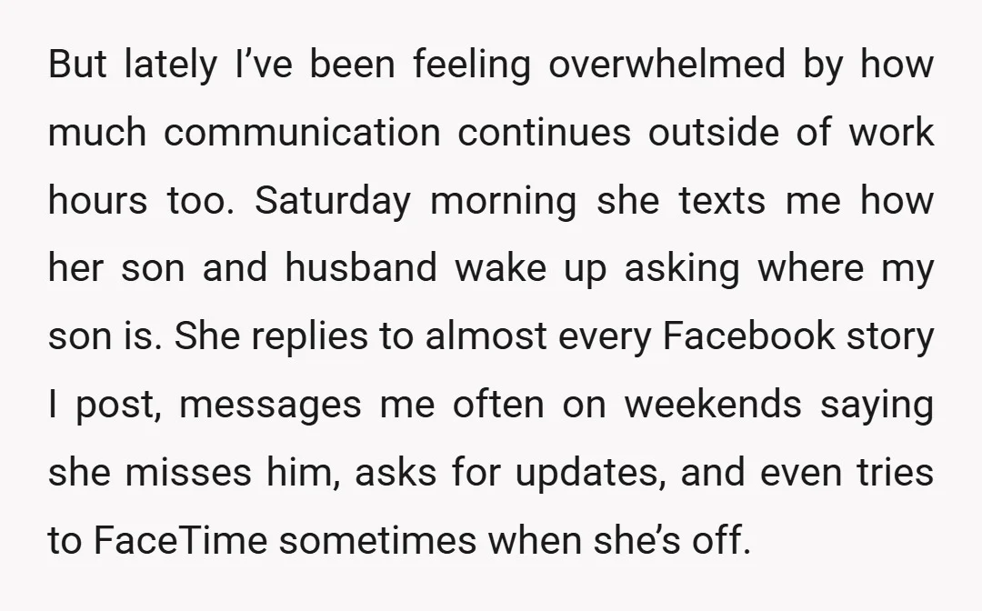But lately I’ve been feeling overwhelmed by how much communication continues outside of work hours too. Saturday morning she texts me how her son and husband wake up asking where...
